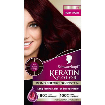 Schwarzkopf Keratin Color Permanent Hair Color - 1.8 Ruby Noir