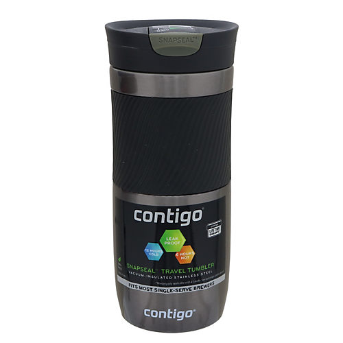  Contigo Snapseal Byron Vacuum-Insulated Stainless Steel Travel  Mug, 16 Oz, Gunmetal : Home & Kitchen