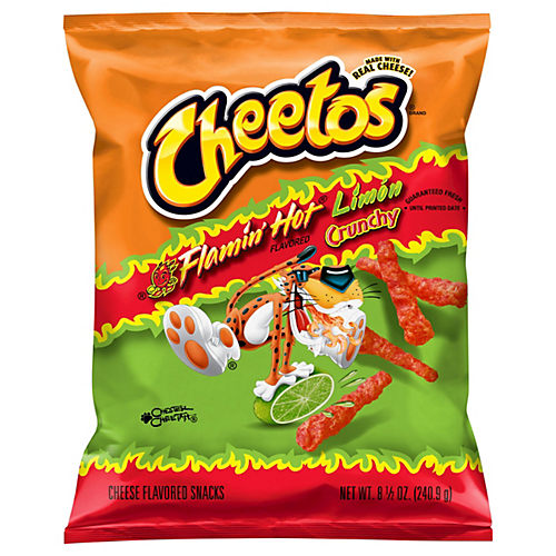 Cheetos Crunchy Flamin' Hot Limon Cheese Flavored Snacks - Shop Chips at  H-E-B