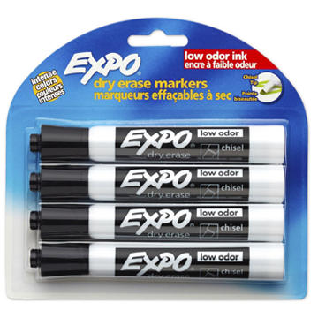EXPO Chisel Tip Dry Erase Markers - Black Ink