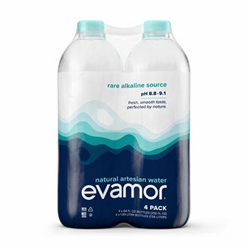 Evamor Natural Artesian Alkaline Water 4 pk Bottles