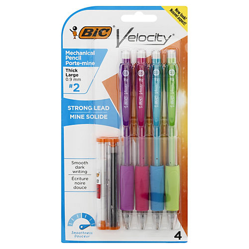 BiC Atlantis Velocity Bold Black Ball Pens 4 ea, School Supplies