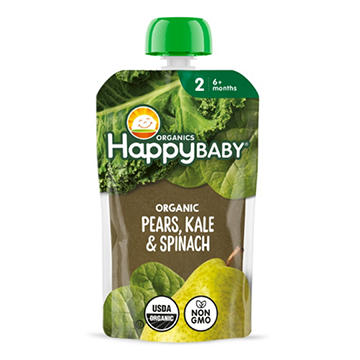 Happy Baby Organics Stage 2 Pear Kale & Spinach Organic Baby Food