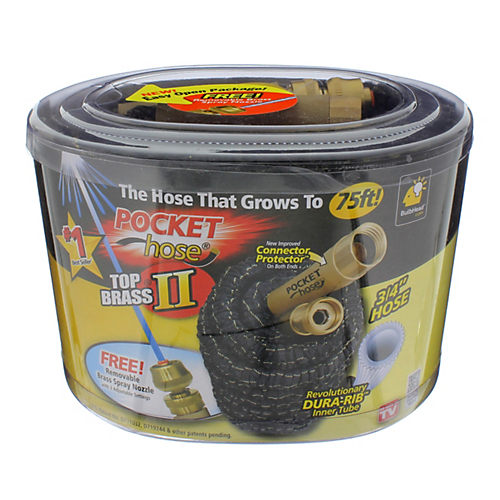 As Seen On TV Pocket Hose Top Brass 2, 75 Foot - Shop Hoses & Watering at  H-E-B