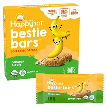 Happy Tot Organics Bestie Bars Banana & Oats Soft-Baked Oat Bars, 0.88 oz