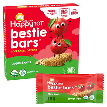 Happy Tot Organics Bestie Bars Apple & Oats Soft-Baked Oat Bars, 0.88 oz