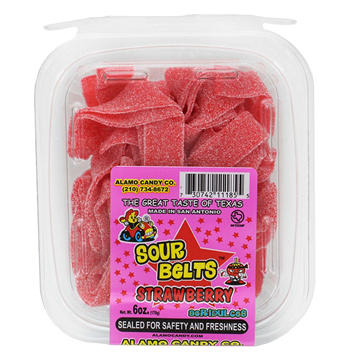 Alamo Candy Co. Strawberry Sour Belts