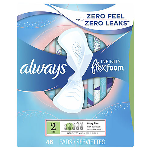 Always Infinity Flexfoam Pads For Women Size 2 Heavy Flow With Wings - Shop  Pads & Liners at H-E-B