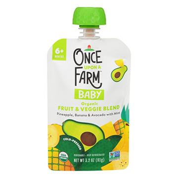 Once Upon a Farm Organic Fruit & Veggie Blend Pouch - Pineapple Banana Avocado & Mint