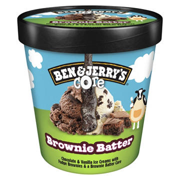 Ben & Jerry's Brownie Batter Chocolate & Vanilla Ice Cream Pint