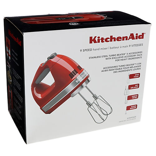 KitchenAid 9-Speed Digital Hand Mixer with Turbo Beater II Accessories and  Pro Whisk - Candy Apple Red