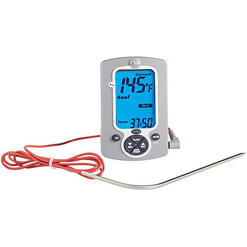 Taylor White Plastic Digital Cooking Thermometer and Timer - 6L Probe