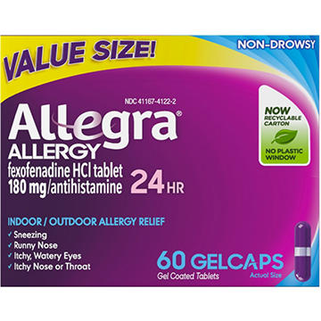 Allegra Adult 24 Hr Allergy Non-Drowsy Antihistamine Gelcaps