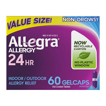 Allegra Adult 24 Hr Allergy Non-Drowsy Antihistamine Gelcaps