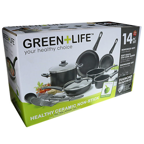 Greenlife Diamond Ceramic Nonstick 13 Pc. Cookware Set, Cookware Sets, Household