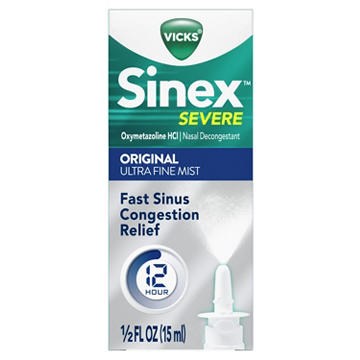 Vicks Sinex SEVERE Nasal Spray, Original Ultra Fine Mist, Decongestant Medicine