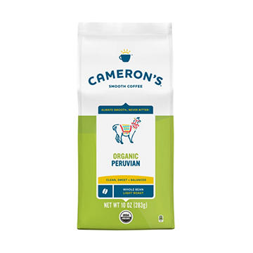 Cameron's Organic Peruvian Light Roast Whole Bean Coffee