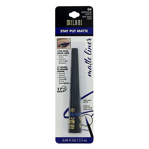 Milani Stay Put Liquid Eyeliner Matte Midnight - Shop Eyeliner at