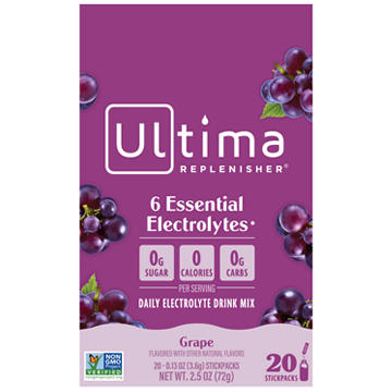 Ultima Replenisher Electrolyte Hydration Powder Stick Packs - Grape