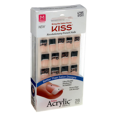 Kiss Salon Acrylic Nails French Design Ace Of Clubs - Shop Nail Sets at  H-E-B