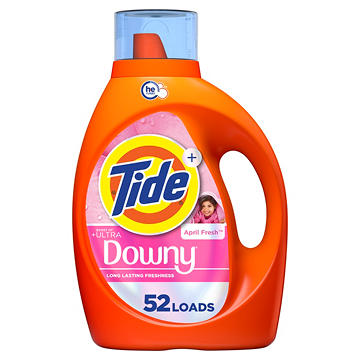 Tide Plus Boost of Ultra Downy Liquid Laundry Detergent, April Fresh Scent, 52 Loads