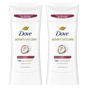 Dove Advanced Care Antiperspirant Solid Deodorant - Coconut, 2 pk