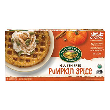 Nature's Path Organic Gluten Free Frozen Waffles - Pumpkin Spice