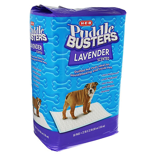 H E B Puddle Busters Quilted Pee Pads Lavender Scented Shop