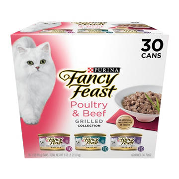 Fancy Feast Purina Grilled Wet Cat Food Variety Pack - Poultry and Beef Collection