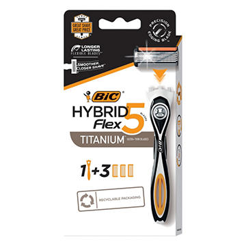 BIC Hybrid Flex 5 Handle+ Refills Razor Set