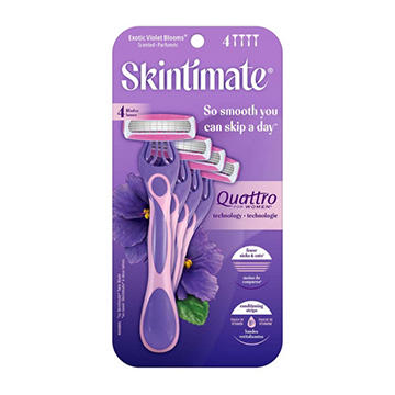 Skintimate Exotic Violet Blooms 4-Blade Disposable Razors