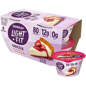 Light + Fit Greek Nonfat 4 pk Yogurt - Strawberry Cheesecake