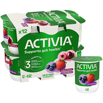 Activia Low Fat Probiotic Black Cherry & Mixed Berry Yogurt