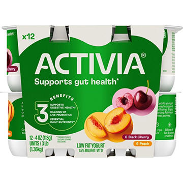 Activia Low Fat Probiotic Peach & Black Cherry Yogurt