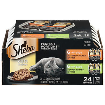 Sheba Perfect Portions Wet Cat Food Cuts in Gravy Twin-Pack Trays