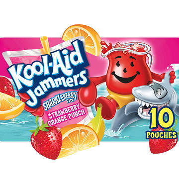 Kool-Aid Jammers Sharkleberry Fin Drink Pouches, 10 ct