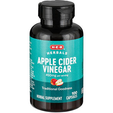 H-E-B Herbals Apple Cider Vinegar Capsules - 450 mg