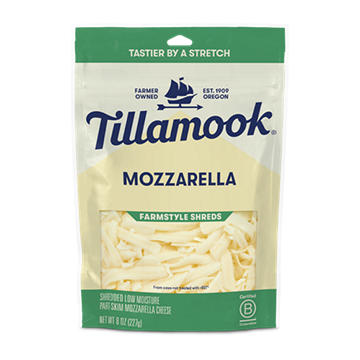 Tillamook Mozzarella Shredded Cheese, Thick Cut