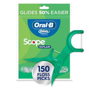 Oral-B Glide Mint Dental Floss Picks with Long Lasting Scope Flavor, 150 Picks