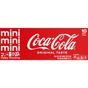Coca-Cola Soda Soft Drink Fridge Pack 10 pk Mini Cans