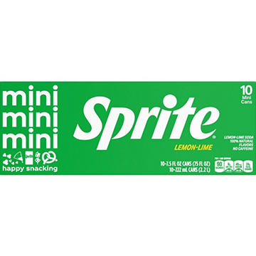 Sprite Lemon Lime Soda Soft Drink 10 pk Mini Cans