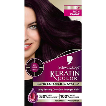 Schwarzkopf Keratin Color Permanent Hair Color - 1.9 Rich Caviar