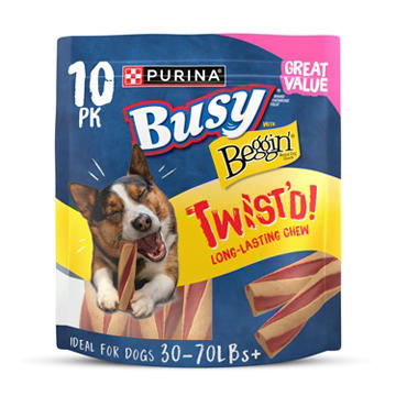Busy Purina with Beggin’ Twist’d Adult Dog Chew Bone Treats