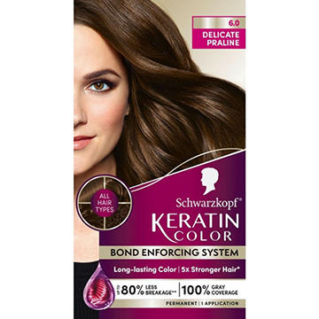 Schwarzkopf Keratin Color Permanent Hair Color - 6.0 Delicate Praline