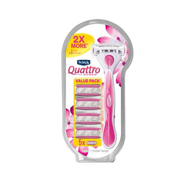 Schick Quattro for Women Razor + 4 Blade Refills