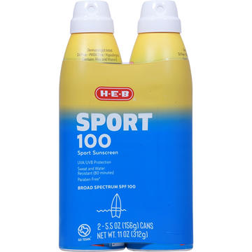 H-E-B Sport Broad Spectrum Sunscreen Spray – SPF 100