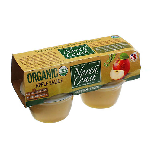 North Coast Organic Honeycrisp Apple Sauce, 4 count -- 6 per case