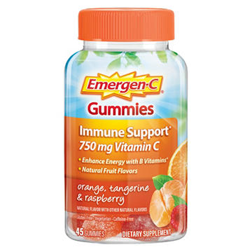 Emergen-C Gummies Vitamin C 750mg Immune Support (Orange, Tangerine and Raspberry Flavors), With B Vitamins, Gluten Free
