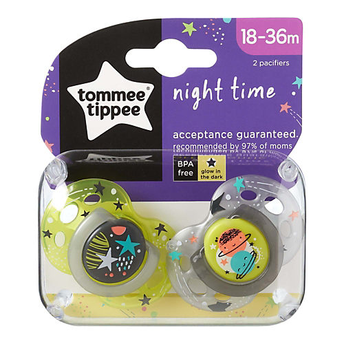Chupete Tommee Tippee Night Time 6-18 M Pack x 2 LITTLE STAR