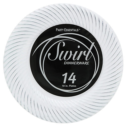 EMI Yoshi 10 Yoshi White Plastic Scalloped Dinner Plates 18 Count 